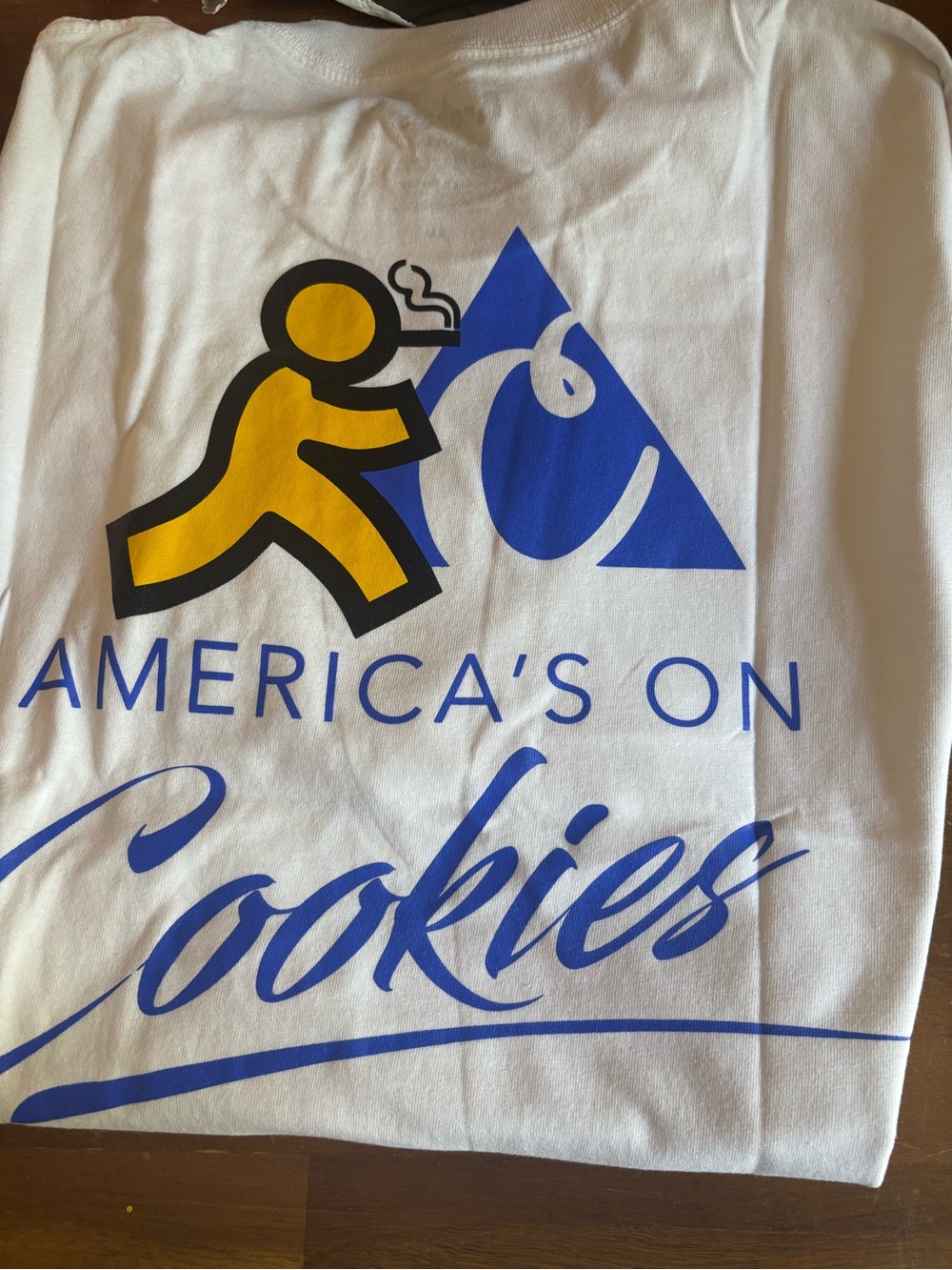 White Graphic Tee - America's On Cookies Print
